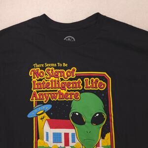DOM Alien No Sign of Intelligent Life Anywhere T Shirt Mens Size Medium M Black